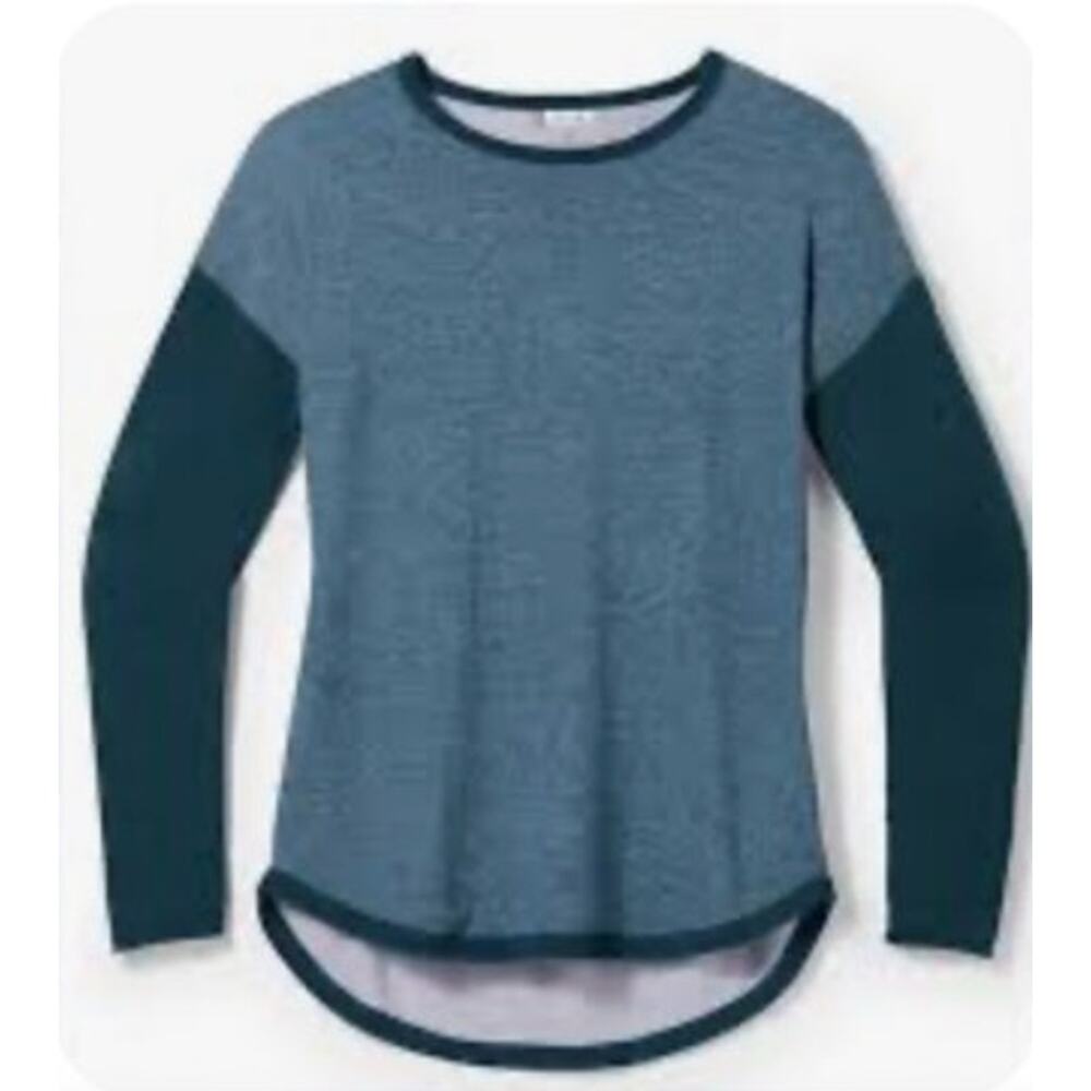Smartwool Shadow Pine Merino Wool Colorblock Sweater Base Layer XS